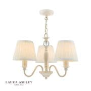 Ellis Light Fitting in a Satin Cream Finish with Ivory Cotton Shades - Laura Ashley LA3726686-Q