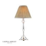 Ellis Table Lamp in a Polished Chrome Finish with a Grey Cotton Shade - Laura Ashley LA3724959-Q
