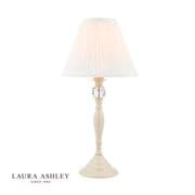Ellis Table Lamp in a Satin Cream Finish with an Ivory Cotton Shade - Laura Ashley LA3567334-Q