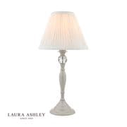 Ellis Table Lamp in a Satin Grey Finish with an Ivory Cotton Shade - Laura Ashley LA3702783-Q