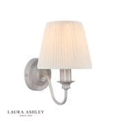 Ellis Wall Light in a Satin Grey Finish with an Ivory Shade, Switched - Laura Ashley LA3724953-Q