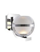 Elton LED Single Wall Light in a Polished Chrome Finish with an Opal and Clear Glass Shade