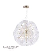 Elwick 6 Light Pendant in a Matt Antique Brass and Glass Decoration - Laura Ashley LA3756208-Q