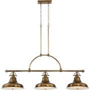 Emery 3 Light isle Pendant in Weathered Brass with Glass Diffusers - QUOIZEL QZ/EMERY3P WS