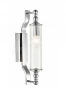 Emsworth Bathroom Wall Light in a Chrome Finish with Clear Ribbed Glass, IP44 Rated