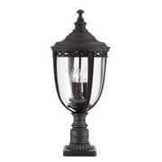 English Bridle Large Outdoor Pedestal in a Black Finish with Clear Seeded Glass IP44 - FEISS FE/EB3/L BLK