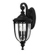 English Bridle Large Outdoor Wall Lantern in a Black Finish with Clear Seeded Glass IP44 - FEISS FE/EB2/L BLK