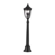 English Bridle Medium Outdoor Bollard in a Black Finish with Clear Seeded Glass IP44 - FEISS FE/EB4/M BLK