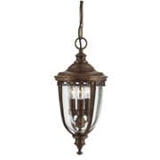 English Bridle Medium Outdoor Chain Lantern in a Bronze Finish with Clear Seeded Glass IP23 - FEISS FE/EB8/M BRB