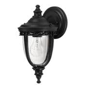 English Bridle Small Outdoor Wall Lantern in a Black Finish with Clear Seeded Glass IP44 - FEISS FE/EB2/S BLK