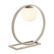 Enzo Circular Table Lamp in a Brushed Silver Finish with Opal Glass Shades - ENDON 92495