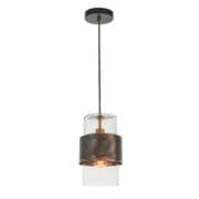 Etienne Single Pendant in a Bronze Patina with a Clear Glass Shade