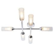 Falaise 6 Light Bathroom Fitting in Polished Chrome with Clear/Frosted Glass, IP44 Rated