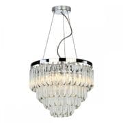 Fame 5 Light Pendant in Polished Chrome and Sculptured Glass - där FAM0538
