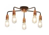 Farndon 5 Light Fitting in a Matt Black Finish with Copper Detail