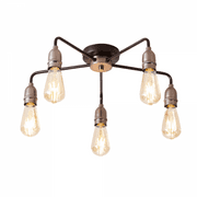 Farndon 5 Light Fitting in a Matt Black Finish with Pewter Detail