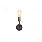 Farndon Wall Light in a Matt Black Finish with Pewter Detail , Switched