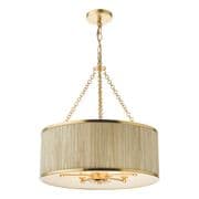 Fenella 5 Light Pendant in a Gold Leaf Finish with a Natural Seagrass Shade - där FEN0535