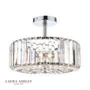 Fernhurst 3 Light Semi Flush in Polished Chrome and Crystal - LAURA ASHLEY LA3621343-Q
