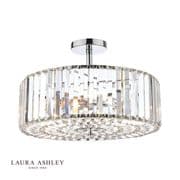 Fernhurst 4 Light Semi Flush in Polished Chrome and Crystal - LAURA ASHLEY LA3649007-Q