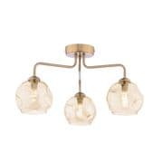 Feya 3 Light Fitting in a Soft Bronze Finish with Champagne Glass Shades - där FEY0363-16