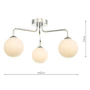 Feya 3 Light Fitting in Polished Chrome with Opal Glass Shades - där FEY0350-02