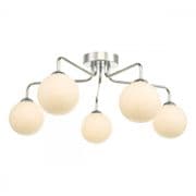 Feya 5 Light Fitting in Polished Chrome with Opal Glass Shades - där FEY0550-02