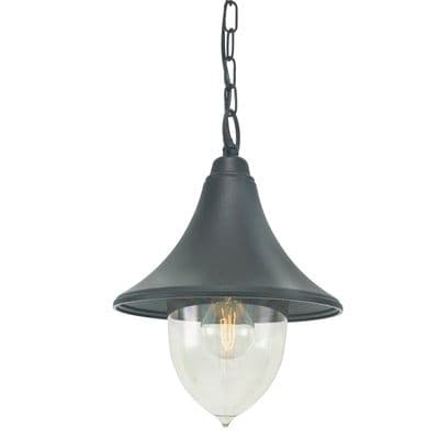 Firenze Porch Lantern finished in Black with a Polycarbonate Lens IP54 - NORLYS F8 BLACK