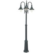Firenze Triple Lamppost in a Black Finish with a Polycarbonate Lens IP54 - NORLYS F7 BLACK