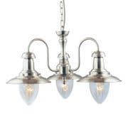 Fisherman 3 Light in Satin Silver with Seeded Glass - SEARCHLIGHT 5333-3SS
