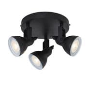 Focus 3 Light Spot Light Plate in a Black Finish - SEARCHLIGHT 1543BK