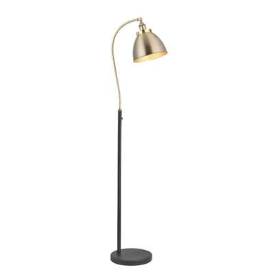 Franklin Floor Lamp in a Matt Black and Antique Brass Finish - ENDON 98748