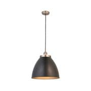 Franklin Large Pendant in a Matt Black and Pewter Finish - ENDON 98749