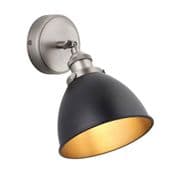 Franklin Task Wall Light in a Matt Black and Pewter Finish - ENDON 98560