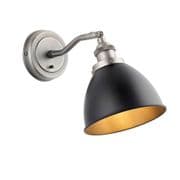 Franklin Wall Light in a Matt Black and Pewter Finish, Switched - ENDON 98751