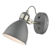 Frederick Wall Light in a Dark Matt Grey and Satin Chrome Finish, Switched - där FRE0737
