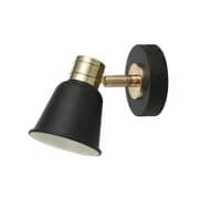 Fry Single Spot Light finished in Black with Rose Detail - där FRY0754