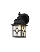 Galway Outdoor Lantern in a Sand Black Finish with Seeded Glass, IP44 Rated