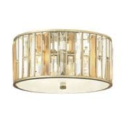 Gemma Flush Fitting in a Silver Leaf Finish with Amber Pearl and Clear Crystal Prisms - HINKLEY HK/GEMMA/F SL