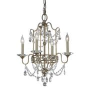 Gianna Dual-Mount 4 Light Chandelier in a Gilded Silver Finish and Crystal Decoration - FEISS FE/GIANNA4