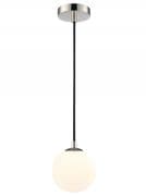 Glossop Bathroom Pendant in Polished Chrome with an Opal Glass Shade, IP44 Rated