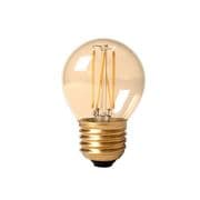 Golf Ball 5w ES (E27) LED 2200k - Vintage Filament Bulb Amber Glass - 360 lumens
