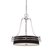 Gotham 4 Light Pendant in Imperial Silver complete with Black Fabric Shades - QUOIZEL QZ/GOTHAM/P