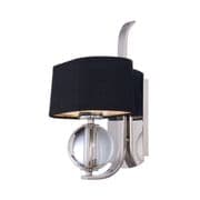 Gotham Single Wall Light in Imperial Silver complete with Black Fabric Shades - QUOIZEL QZ/GOTHAM1