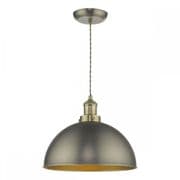Governor Single Pendant in Antique Brass and Antique Chrome - där GOV0161