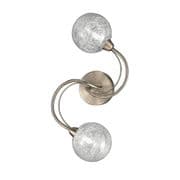 Grays 2 Light Fitting/Wall Light in a Bronze Finish with Glass Spheres
