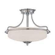 Griffin 3 Light Semi-Flush Fitting in Polished Chrome with an Etched Glass Shade - QUOIZEL QZ/GRIFFIN/SFS C