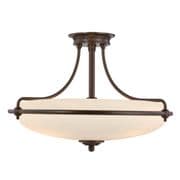 Griffin 4 Light Semi-Flush Fitting in Palladian Bronze with an Etched Glass Shade - QUOIZEL QZ/GRIFFIN/SFM PN