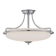 Griffin 4 Light Semi-Flush Fitting in Polished Chrome with an Etched Glass Shade - QUOIZEL QZ/GRIFFIN/SFM C