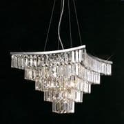 Guilden 9 Light Pendant in Polished chrome with Crystal Drops